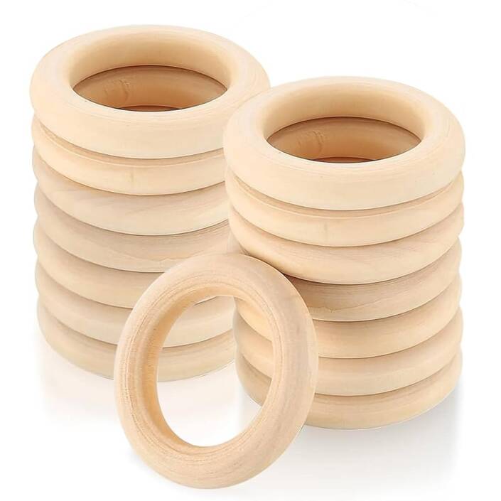 ( 100 Adet ) Ahşap Diş Kaşıyıcı Halka 70 Mm - 1