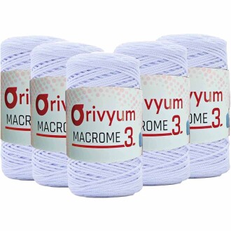 ( 5 adet ) Orivyum NO:3 Polyester Makrome İpi 05 Optik Beyaz - Orivyum