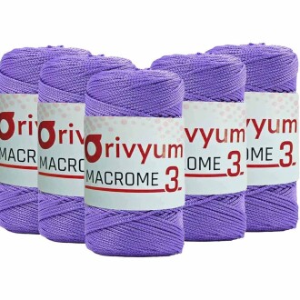 ( 5 adet ) Orivyum NO:3 Polyester Makrome İpi 140 Lila - Orivyum