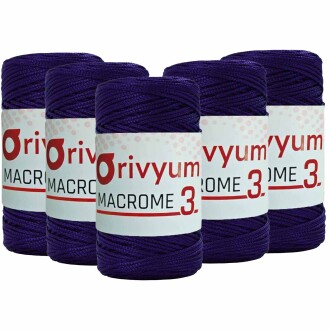 ( 5 adet ) Orivyum NO:3 Polyester Makrome İpi 142 Mor - Orivyum