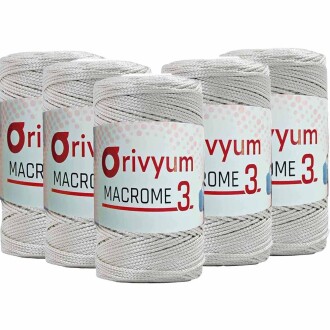 ( 5 adet ) Orivyum NO:3 Polyester Makrome İpi 16 Krem - Orivyum