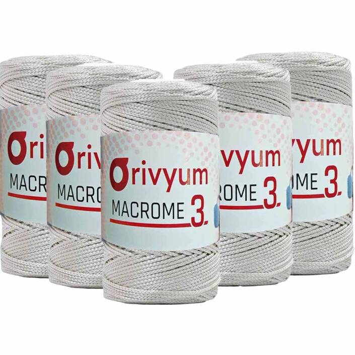 ( 5 adet ) Orivyum NO:3 Polyester Makrome İpi 16 Krem - 1