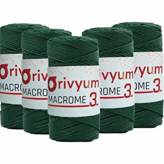 ( 5 adet ) Orivyum NO:3 Polyester Makrome İpi 178 Zümrüt - Orivyum