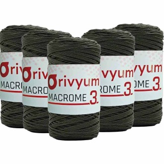 ( 5 adet ) Orivyum NO:3 Polyester Makrome İpi 193 Haki - Orivyum