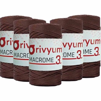 ( 5 adet ) Orivyum NO:3 Polyester Makrome İpi 200 Karamel - Orivyum