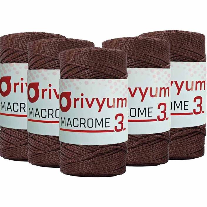 ( 5 adet ) Orivyum NO:3 Polyester Makrome İpi 200 Karamel - 1