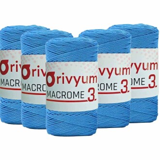 ( 5 adet ) Orivyum NO:3 Polyester Makrome İpi 230 Turkuaz - Orivyum