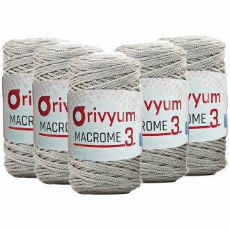 ( 5 adet ) Orivyum NO:3 Polyester Makrome İpi 24 Taş Rengi - Orivyum