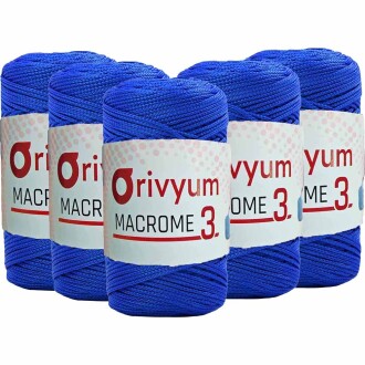 ( 5 adet ) Orivyum NO:3 Polyester Makrome İpi 240 Saks Mavisi - Orivyum