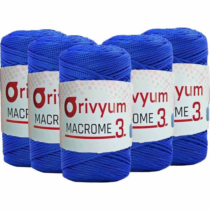 ( 5 adet ) Orivyum NO:3 Polyester Makrome İpi 240 Saks Mavisi - 1