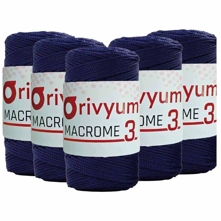 ( 5 adet ) Orivyum NO:3 Polyester Makrome İpi 262 Lacivert - 1