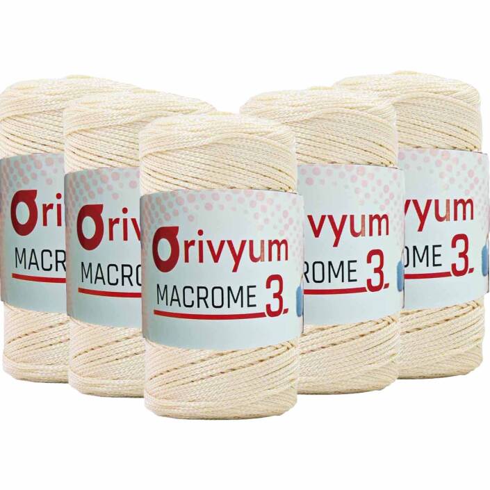 ( 5 adet ) Orivyum NO:3 Polyester Makrome İpi 28 Koyu Krem - 1