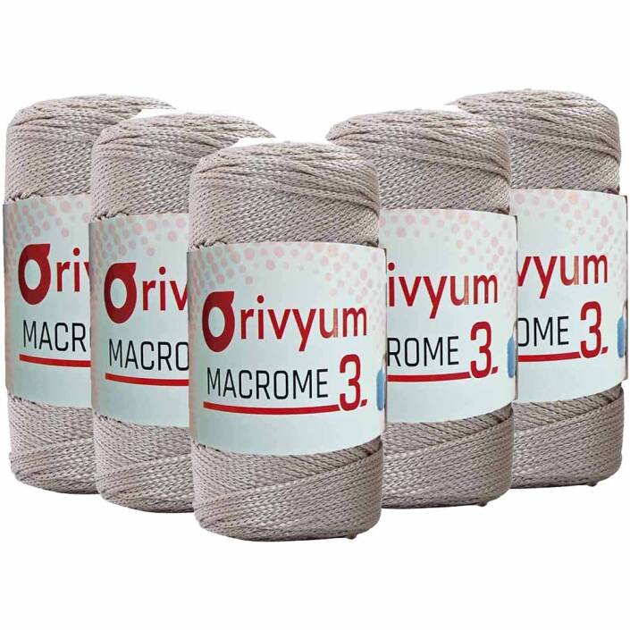 ( 5 adet ) Orivyum NO:3 Polyester Makrome İpi 30 Toprak - 1