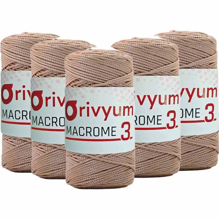 ( 5 adet ) Orivyum NO:3 Polyester Makrome İpi 31 Bej - 1