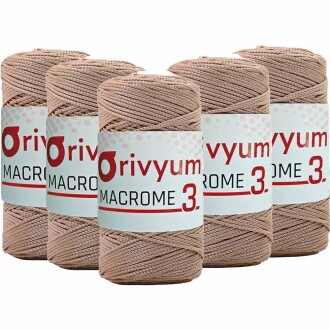 ( 5 adet ) Orivyum NO:3 Polyester Makrome İpi 31 Bej - Orivyum