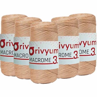 ( 5 adet ) Orivyum NO:3 Polyester Makrome İpi 33 Bej - Orivyum