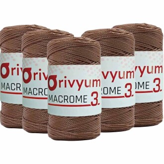 ( 5 adet ) Orivyum NO:3 Polyester Makrome İpi 38 Kahve - Orivyum