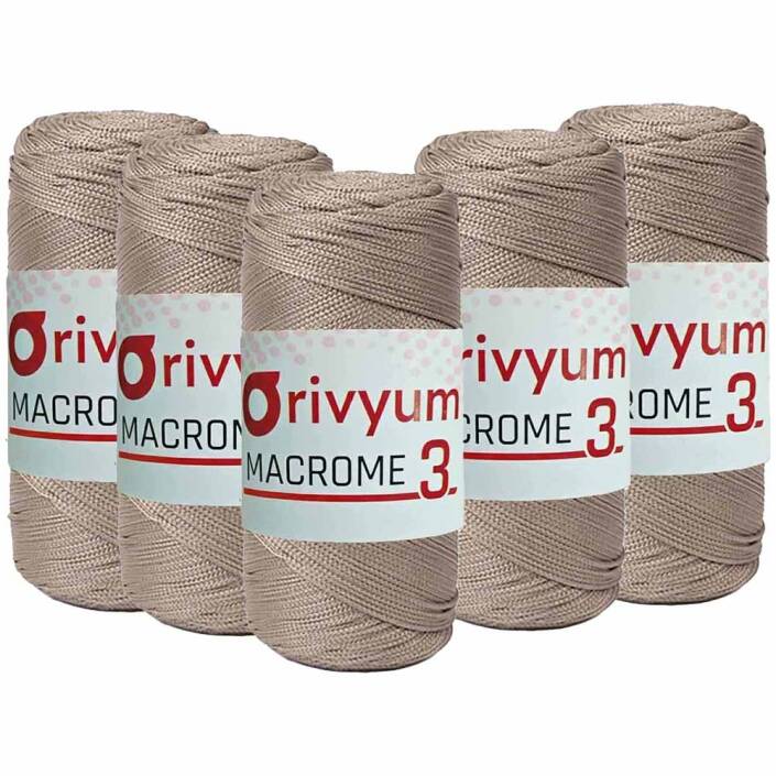 ( 5 adet ) Orivyum NO:3 Polyester Makrome İpi 40 Vizon - 1