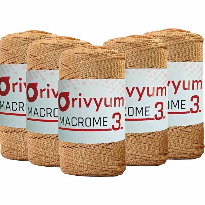 ( 5 adet ) Orivyum NO:3 Polyester Makrome İpi 49 Hardal - 1