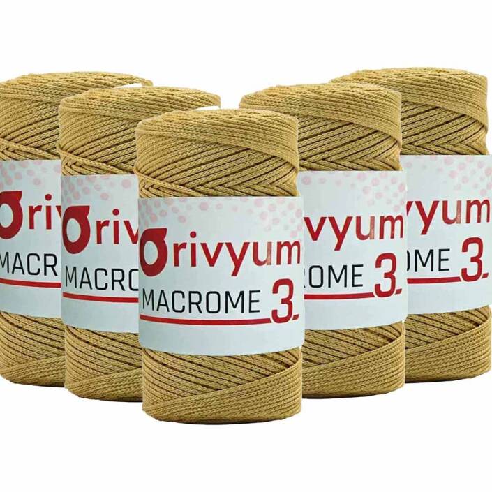 ( 5 adet ) Orivyum NO:3 Polyester Makrome İpi 50 Altın - 1