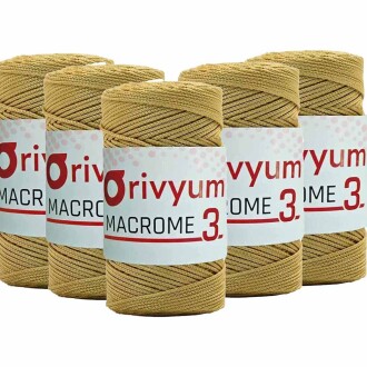 ( 5 adet ) Orivyum NO:3 Polyester Makrome İpi 50 Altın - Orivyum