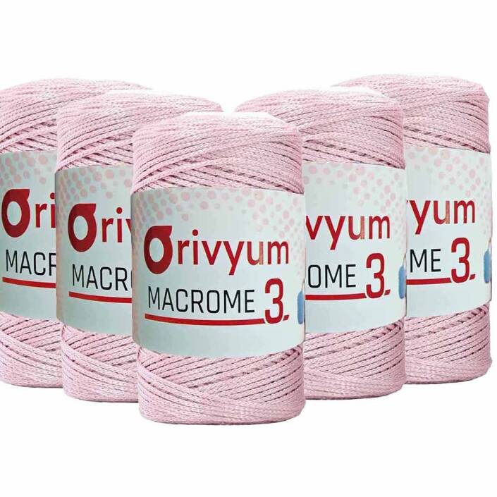( 5 adet ) Orivyum NO:3 Polyester Makrome İpi 70 Pudra - 1