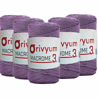 ( 5 adet ) Orivyum NO:3 Polyester Makrome İpi 77 Açık mürdüm - Orivyum