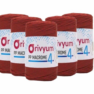 ( 5 adet ) Orivyum NO:4 Polyester Makrome İpi 118 Taba - Orivyum