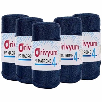 ( 5 adet ) Orivyum NO:4 Polyester Makrome İpi 262 Lacivert - Orivyum
