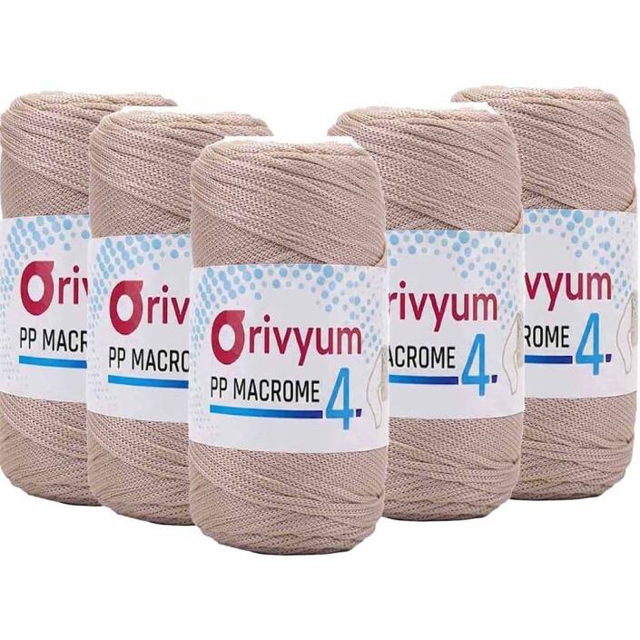 ( 5 adet ) Orivyum NO:4 Polyester Makrome İpi 30 Toprak - 1
