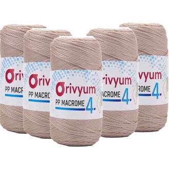 ( 5 adet ) Orivyum NO:4 Polyester Makrome İpi 30 Toprak - Orivyum