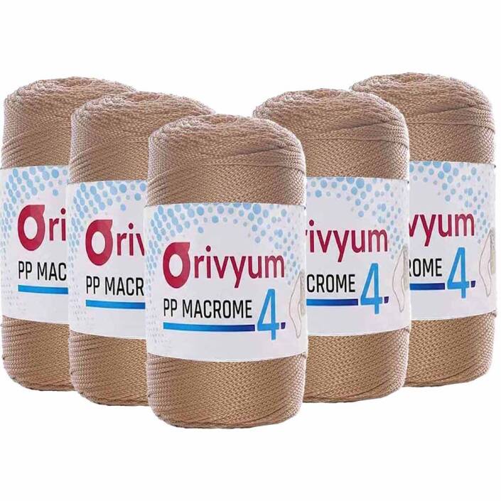 ( 5 adet ) Orivyum NO:4 Polyester Makrome İpi 31 Bej - 1