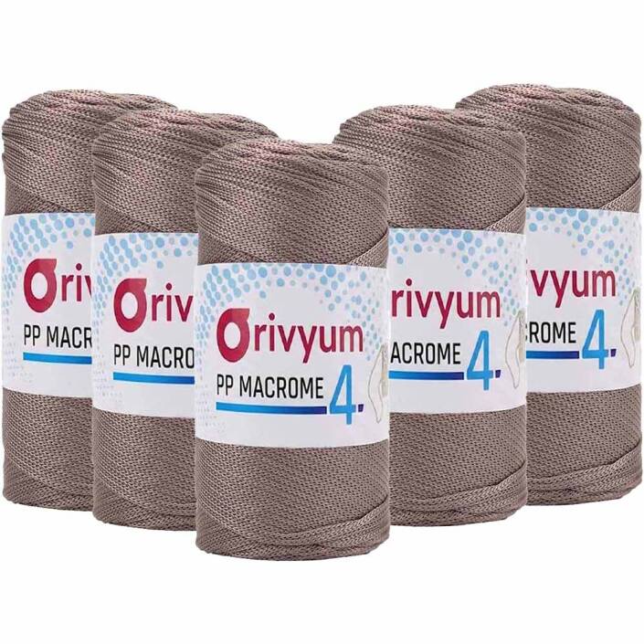 ( 5 adet ) Orivyum NO:4 Polyester Makrome İpi 40 Vizon - 1