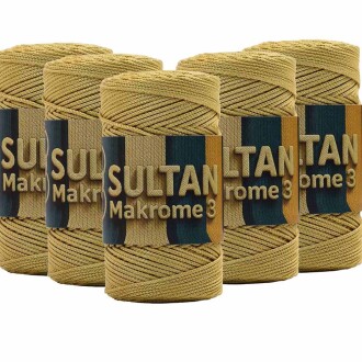 ( 5 adet ) Polyester Makrome İp 050 Altın - Sultan
