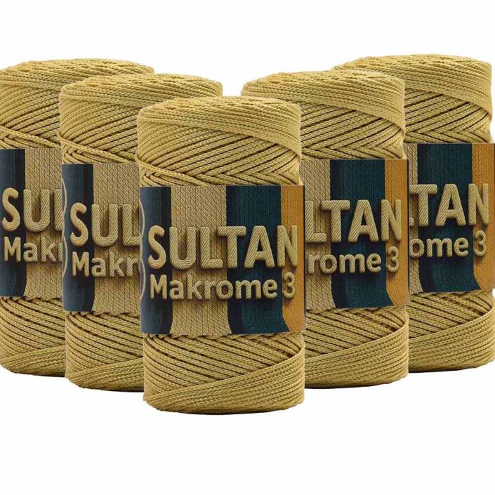 ( 5 adet ) Polyester Makrome İp 050 Altın - 1