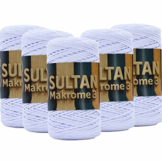 ( 5 adet ) Polyester Makrome İpi 005 Optik Beyaz - Sultan