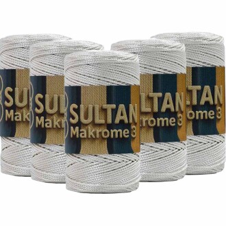 ( 5 adet ) Polyester Makrome İpi 016 Ekru - Sultan