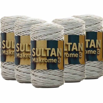 ( 5 adet ) Polyester Makrome İpi 024 Taş Rengi - Sultan