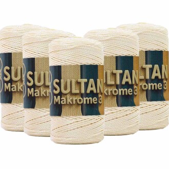 ( 5 adet ) Polyester Makrome İpi 028 Koyu Krem - Sultan