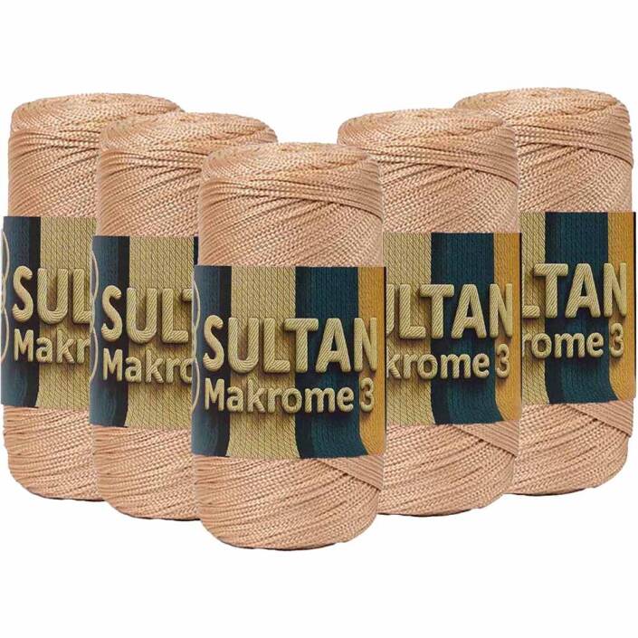 ( 5 adet ) Polyester Makrome İpi 033 Koyu Bej - 1