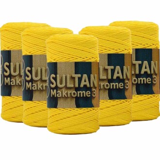 ( 5 adet ) Polyester Makrome İpi 058 Koyu Sarı - Sultan