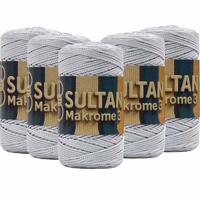 ( 5 adet ) Polyester Makrome İpi 060 Açık Gri - 1