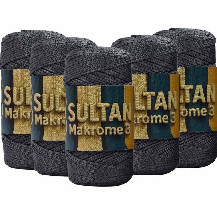 ( 5 adet ) Polyester Makrome İpi 069 Füme - 1