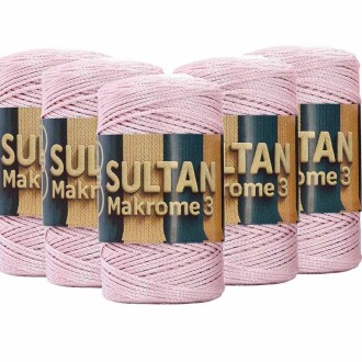 ( 5 adet ) Polyester Makrome İpi 070 Pudra - Sultan