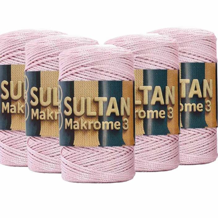 ( 5 adet ) Polyester Makrome İpi 070 Pudra - 1