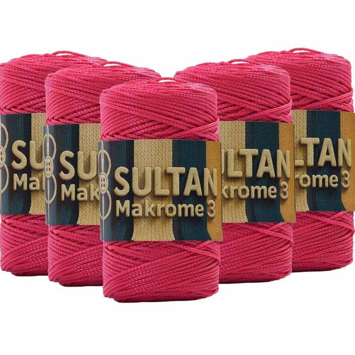 ( 5 adet ) Polyester Makrome İpi 080 Fuşya - 1