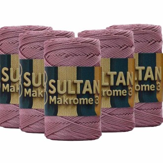 ( 5 adet ) Polyester Makrome İpi 090 Gül Kurusu - Sultan