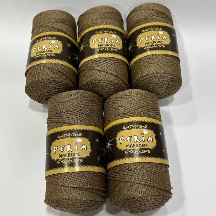 ( 5 adet ) Polyester Makrome İpi 1039 Koyu Bej - 1