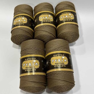( 5 adet ) Polyester Makrome İpi 1039 Koyu Bej - Peria