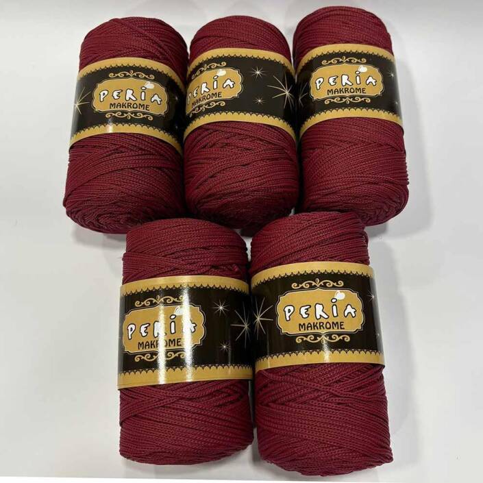 ( 5 adet ) Polyester Makrome İpi 110 Bordo - 1